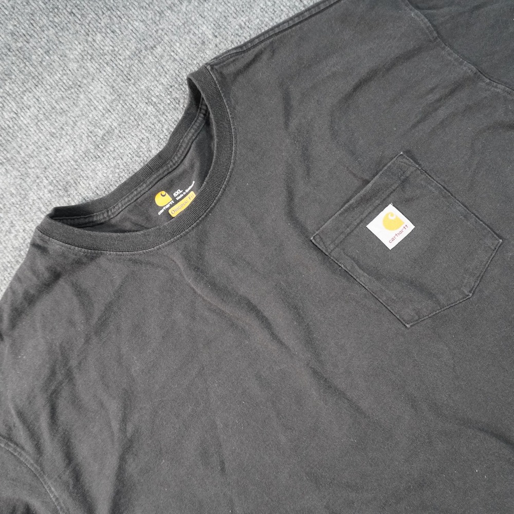 Carhartt Long Sleeve T-Shirt Men 5XL Black Original Fit Pocket Workwear Tee